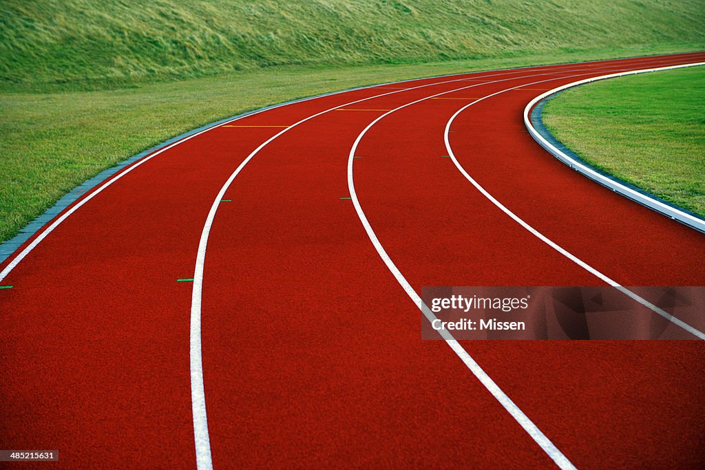 Close-up of running track