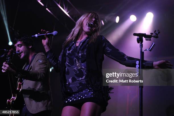 Grace Potter and The Nocturnals performs live for fans at the 2014 Byron Bay Bluesfest on April 17, 2014 in Byron Bay, Australia.