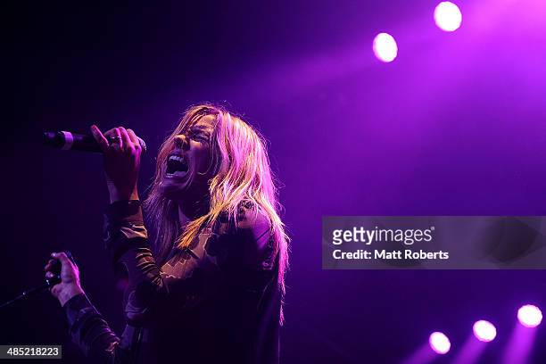 Grace Potter and The Nocturnals performs live for fans at the 2014 Byron Bay Bluesfest on April 17, 2014 in Byron Bay, Australia.