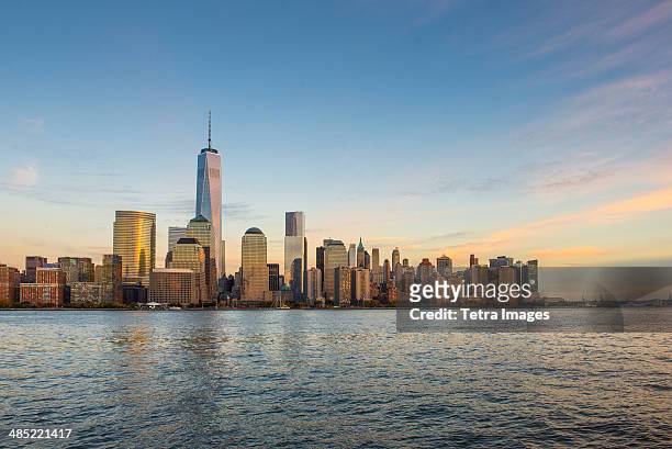 usa, new york city, manhattan skyline - lower manhattan stock-fotos und bilder