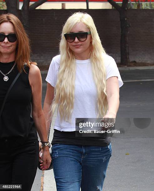 Amanda Bynes is seen on August 25, 2015 in Los Angeles, California.