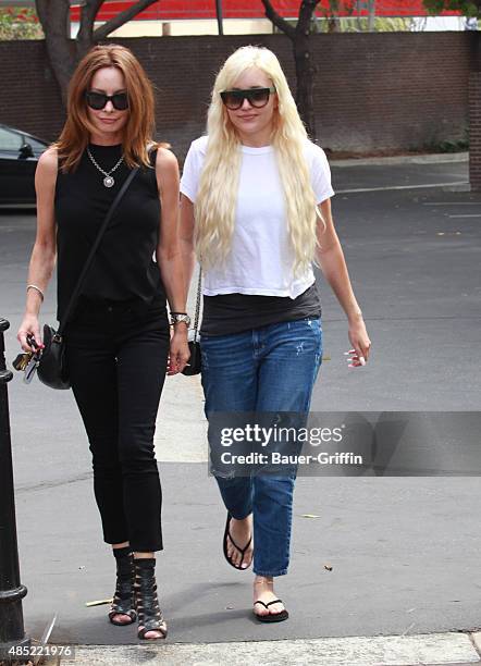 Amanda Bynes is seen on August 25, 2015 in Los Angeles, California.