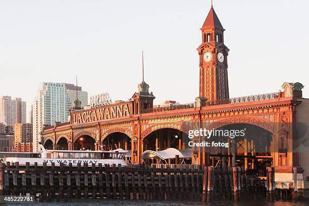 usa, new jersey, hoboken, view of old railroad station - hoboken stockfoto's en -beelden