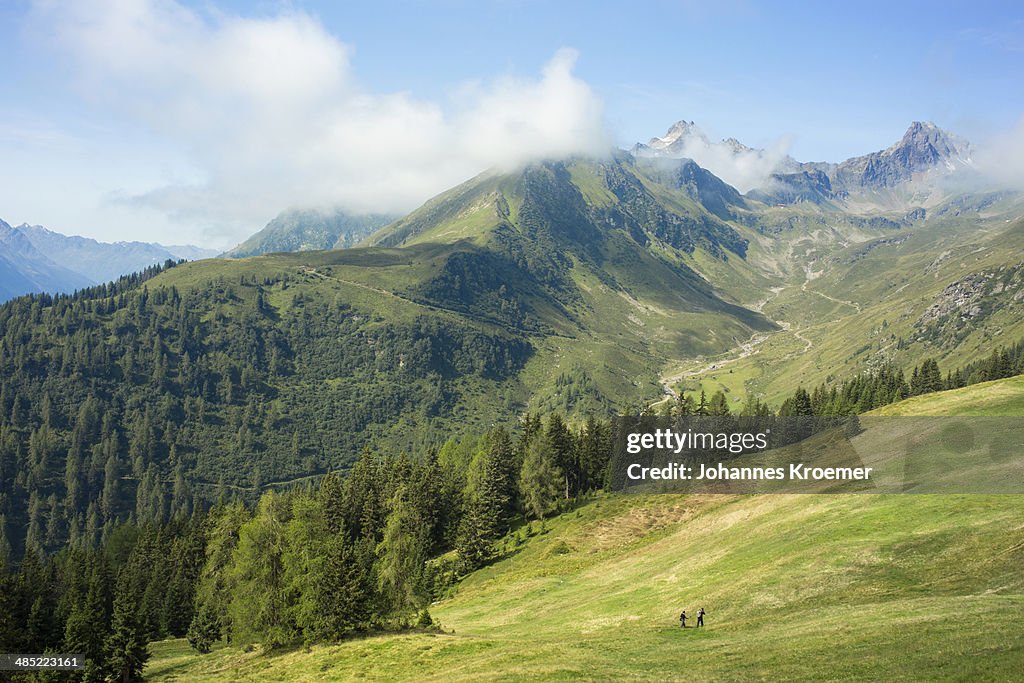 Austria, Tirol, Kappl, View to mountain valley