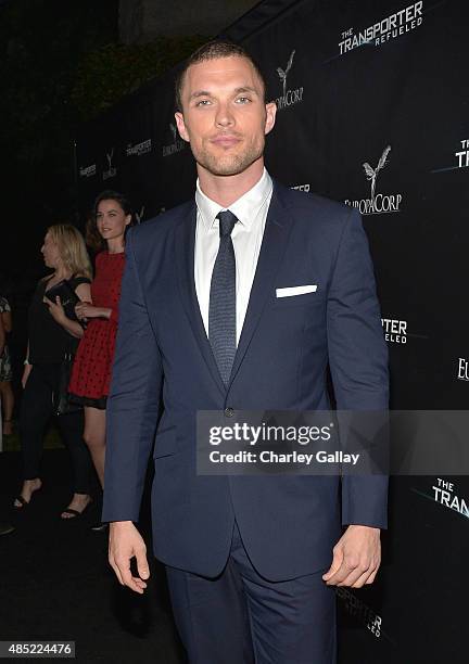 Actor Ed Skrein attends a Special Screening and After-Party for EuropaCorp's 'The Transporter Refueled' held at the Playboy Mansion on August 25,...