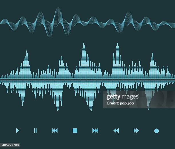 ilustrações, clipart, desenhos animados e ícones de onda sonora - trilha sonora