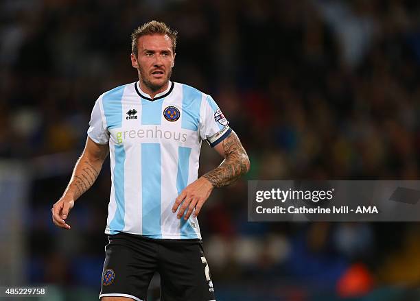 Liam Lawrence of Shrewsbury Town during the Capital One Cup match between Crystal Palace and Shrewsbury Town at Selhurst Park on August 25, 2015 in...