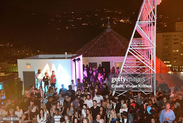 General view of atmosphere at Weedmaps Presents A Special Performance By Chanel West Coast at The Roosevelt Hotel on August 25, 2015 in Hollywood,...