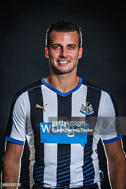 Steven Taylor poses for his head shot during a Newcastle United Photocall at The Newcastle United Training Centre on July 28 in Newcastle upon Tyne,...
