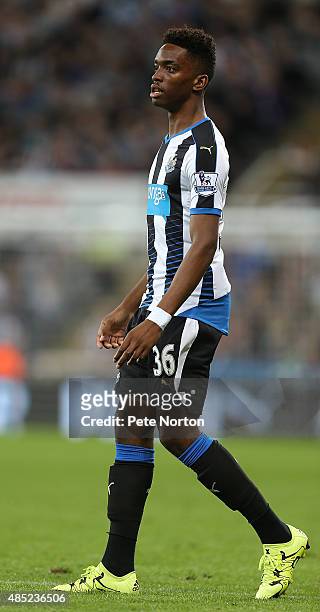 Ivan Toney of Newcastle United in action during the Capital One Cup Second Round between Newcastle United and Northampton Town at St James' Park on...