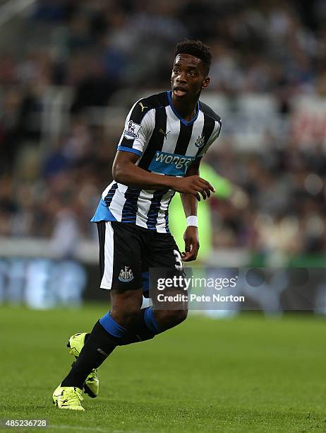 Ivan Toney of Newcastle United in action during the Capital One Cup Second Round between Newcastle United and Northampton Town at St James' Park on...