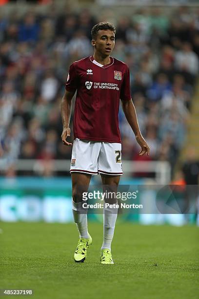 Dominic Calvert-Lewin of Northampton Town in action during the Capital One Cup Second Round between Newcastle United and Northampton Town at St...
