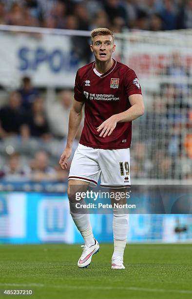 Ryan Watson of Northampton Town in action during the Capital One Cup Second Round between Newcastle United and Northampton Town at St James' Park on...