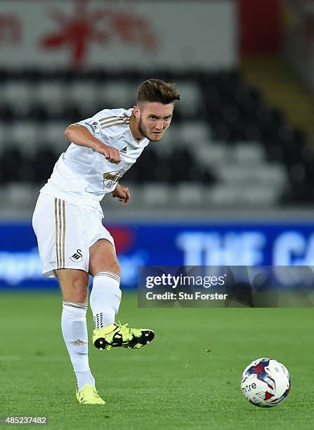 Swansea player Matt Grimes in action during the Capital One Cup Second Round match between Swansea City and York City at Liberty Stadium on August...