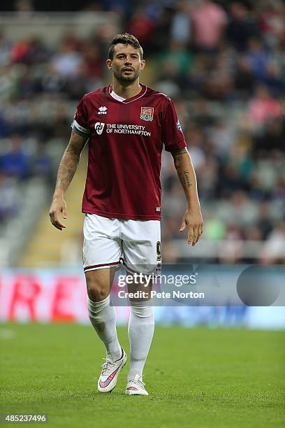 Marc Richards of Northampton Town in action during the Capital One Cup Second Round between Newcastle United and Northampton Town at St James' Park...