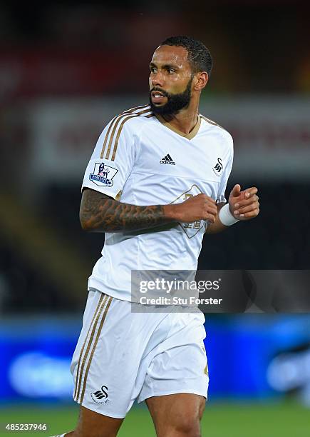Swansea player Kyle Bartley in action during the Capital One Cup Second Round match between Swansea City and York City at Liberty Stadium on August...