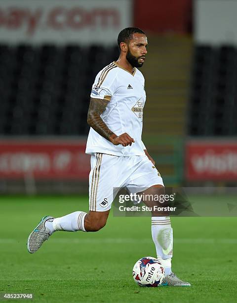 Swansea player Kyle Bartley in action during the Capital One Cup Second Round match between Swansea City and York City at Liberty Stadium on August...