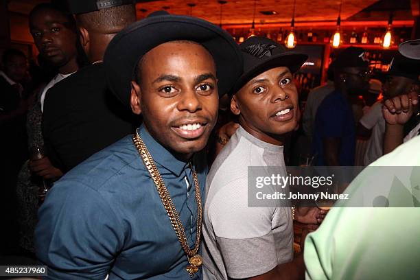 Jayvon Smith and Tyran "Ty Ty" Smith attend the Manhattan Brew & Vine Grand Opening at Manhattan Brew & Vine on August 25 in New York City.