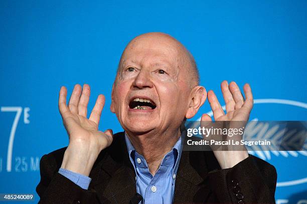 President of the Cannes Film Festival Gilles Jacob attends the 67th Cannes Film Festival Official Selection Presentation at UGC Normandie on April...