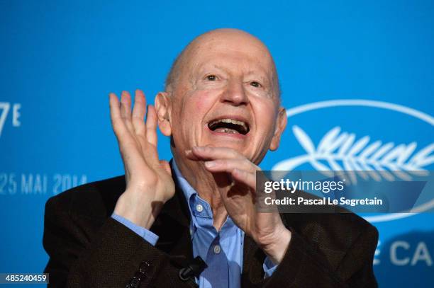 President of the Cannes Film Festival Gilles Jacob attends the 67th Cannes Film Festival Official Selection Presentation at UGC Normandie on April...