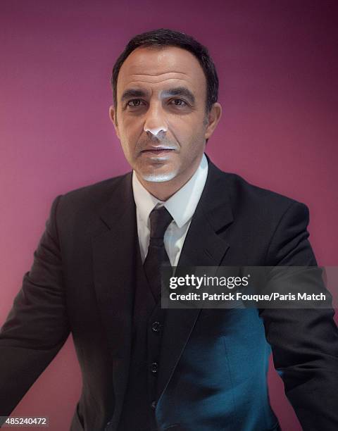 Tv presenter Nikos Aliagas is photographed for Paris Match on January 10, 2013 in Paris, France.