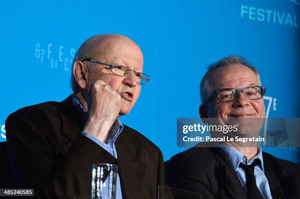 President of the Cannes Film Festival Gilles Jacob and General Delegate of the Cannes Film Festival Thierry Fremaux attend the 67th Cannes Film...