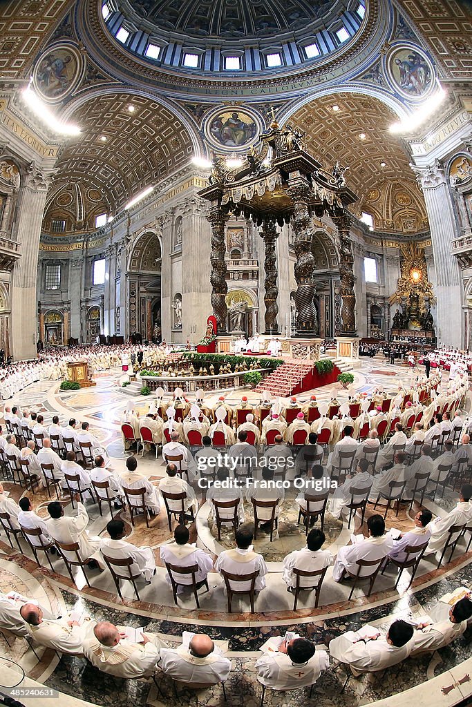 Pope Francis Leads Chrism Mass in the Vatican Basilica