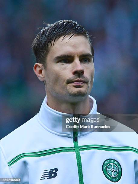 Mikael Lustig of Celtic in action during the UEFA Champions League Qualifying play off first leg match, between Celtic FC and Malmo FF at Celtic Park...