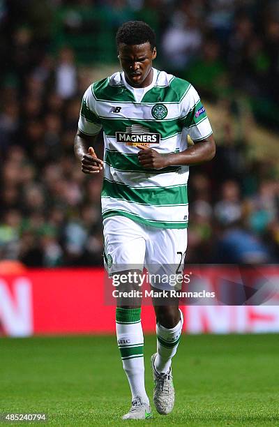 Dedryck Boyata of Celtic in action during the UEFA Champions League Qualifying play off first leg match, between Celtic FC and Malmo FF at Celtic...