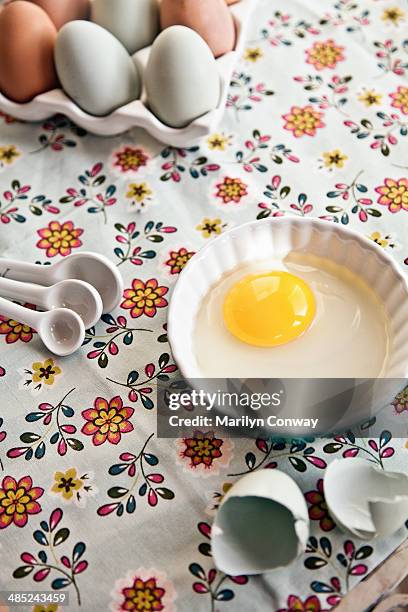 Organic Raw Egg Yoke, Foto de stock