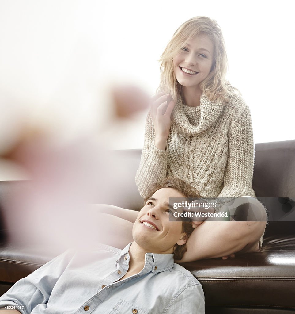 Young couple enjoying being together