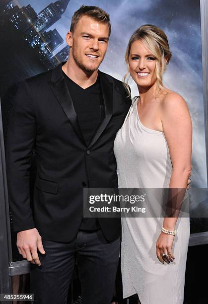 Actor Alan Ritchson and wife Catherine Ritchson attend the premiere of 'Project Almanac' at TCL Chinese Theatre on January 27, 2015 in Hollywood,...