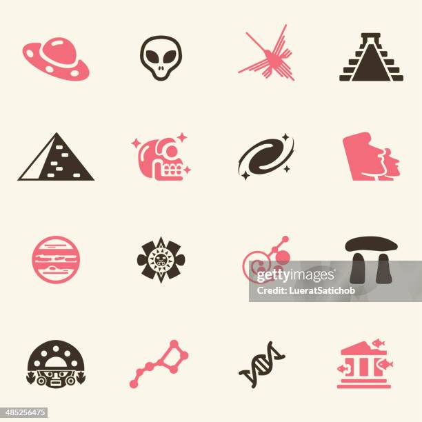 stockillustraties, clipart, cartoons en iconen met ancient aliens color series | eps10 - ruimteshuttle atlantis