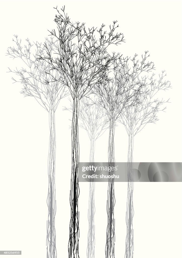 Abstract black and white tree shape background