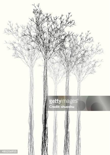 abstract black and white tree shape background - pencil drawing 幅插畫檔、美工圖案、卡通及圖標