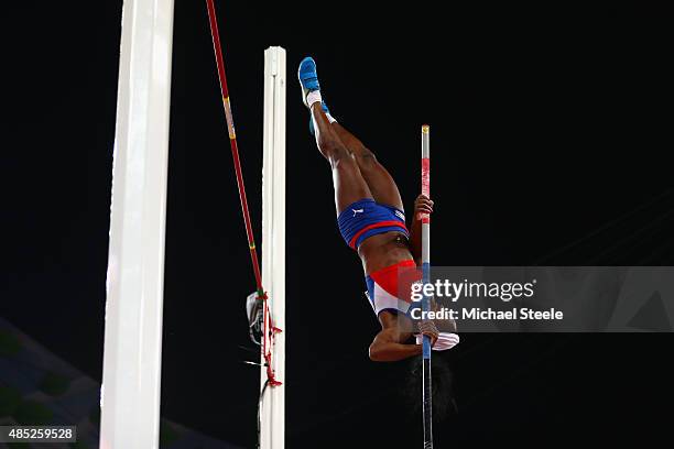 Yarisley Silva of Cuba competes in the Women's Pole Vault final during day five of the 15th IAAF World Athletics Championships Beijing 2015 at...