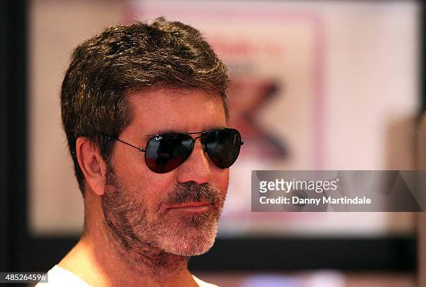 Simon Cowell attends the press launch of "The X Factor" on August 26, 2015 in London, England.