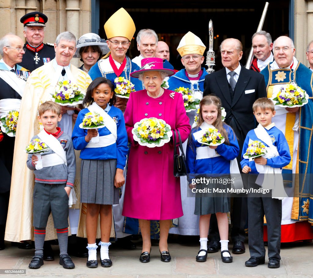 The Queen & Duke Of Edinburgh Attend Royal Maundy Service At Blackburn Cathedral