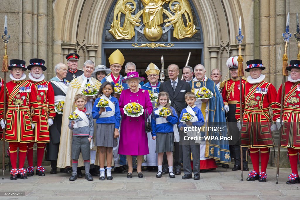 The Queen & Duke Of Edinburgh Attend Royal Maundy Service At Blackburn Cathedral