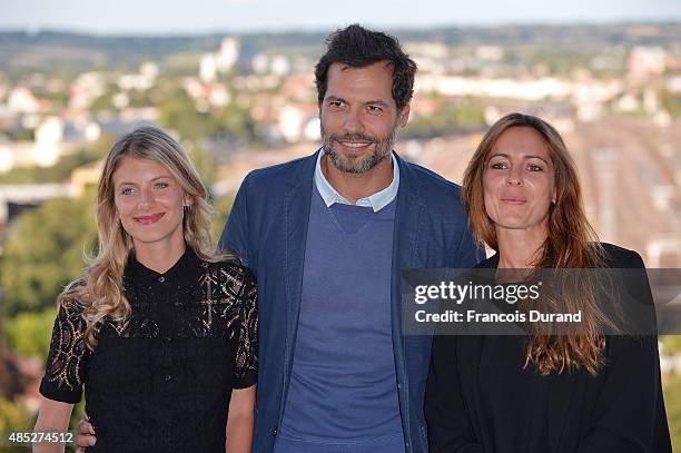 Melanie Laurent, Laurent Lafitte and Audrey Dana pose at a photocall for the film 'Boomerang' during the 8th Angouleme French-Speaking Film Festival...