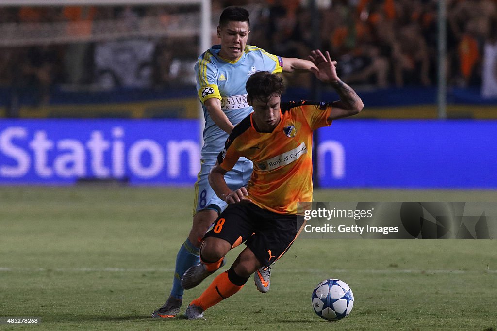 Apoel Nicosia v FC Astana - UEFA Champions League: Qualifying Round Play Off Second Leg