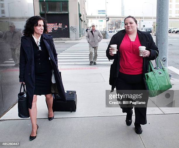 Sharon Levine , outside council for the American Federation of State, County and Municipal Employees and Tiffany Ricci of AFSCME arrive at the U.S....