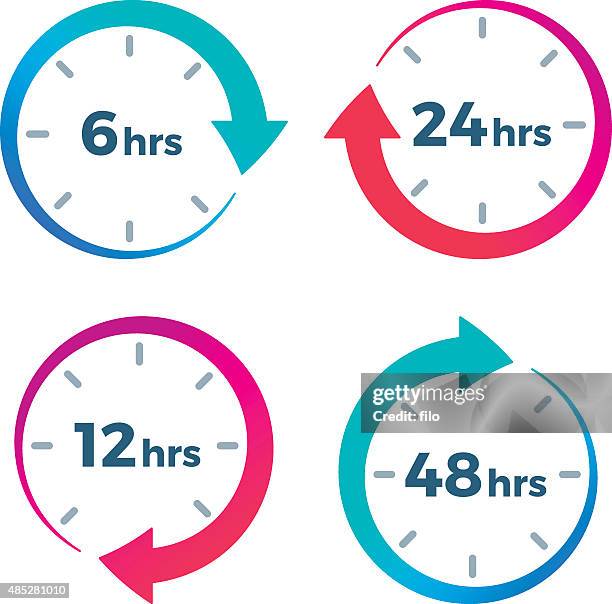 time elapsed arrow symbols - clock arrow stock illustrations