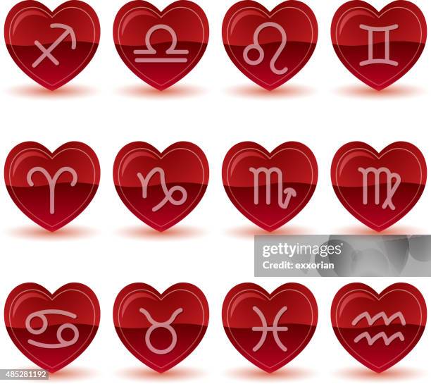 liebe zodiac-symbol set - steinbock erdzeichen stock-grafiken, -clipart, -cartoons und -symbole