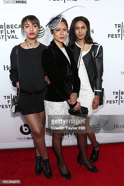 Anna Diaz, Martha Diaz, and Amber Diaz attend the 2014 Tribeca Film Festival Opening Night Premiere of "Time Is Illmatic" at The Beacon Theatre on...
