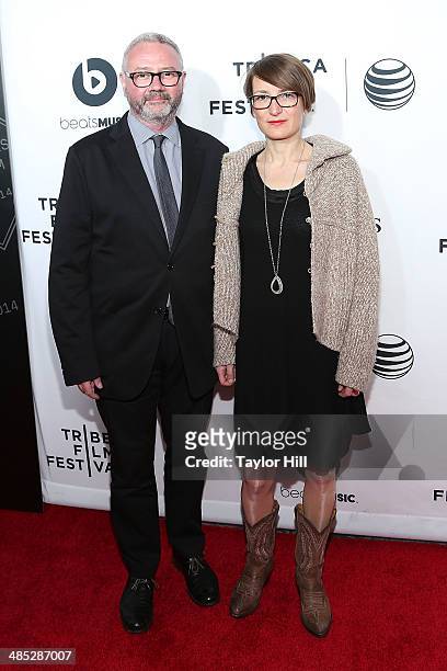 Simon Kilmurry and Susanne Guggenberger attend the 2014 Tribeca Film Festival Opening Night Premiere of "Time Is Illmatic" at The Beacon Theatre on...