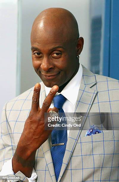 Football legend Jerry Rice leads the LYSOL Healthy Habits Workshop on Wednesday, August 26, 2015 in New York City. In his second year as Healthy...