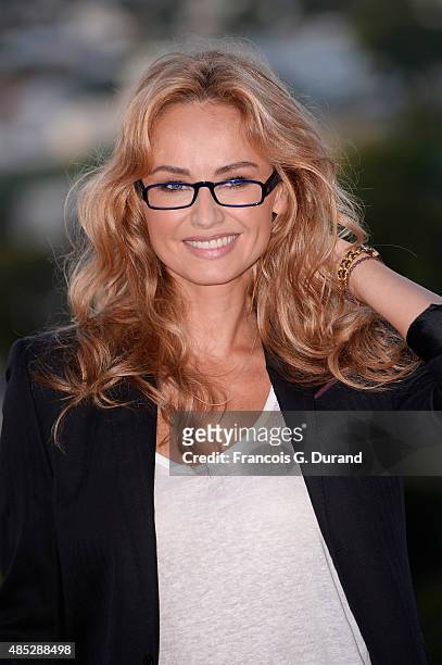Adriana Karembeu poses at a photocall during the 8th Angouleme French-Speaking Film Festival on August 26, 2015 in Angouleme, France.