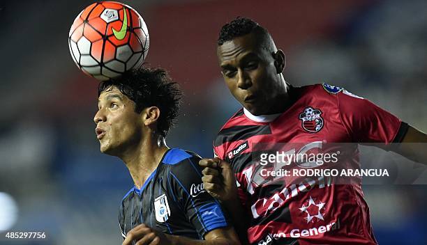 Ervin Zorrilla of Panama's San Francisco vies for the ball with Juan Forlin of Mexico's Queretaro during the CONCACAF Champions League at the...
