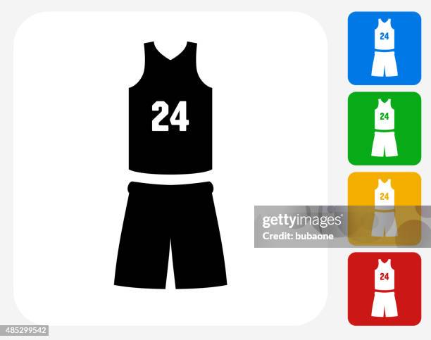 ilustrações, clipart, desenhos animados e ícones de uniforme de basquete plana ícone de design gráfico - basketball uniform